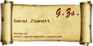 Garai Zsanett névjegykártya